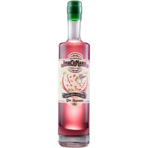 Bottle of Imaginaria rhubarb and custard gin liqueur