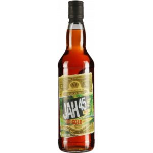 Bottle of JAH 45 Gold Rum