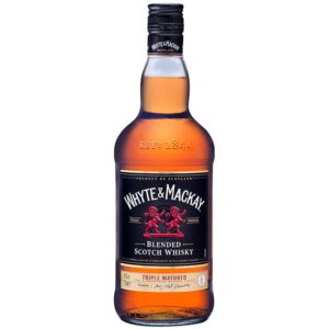 Bottle of Whyte & Mackay blended scotch whisky